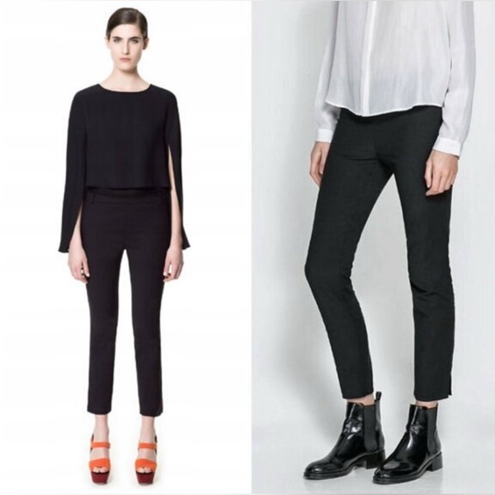 Zara Women's Black Chino Fit Trouser Pants